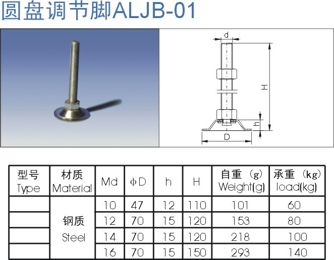圓盤調(diào)節(jié)腳ALJB-01